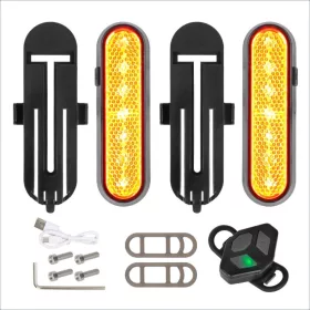    yellow 2 sets of rechargeable turn signal light with remote control