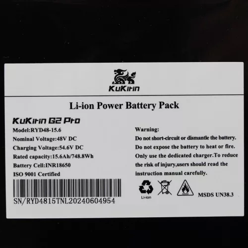 Kukirin G2 pro akkumulátoros verzió 2024