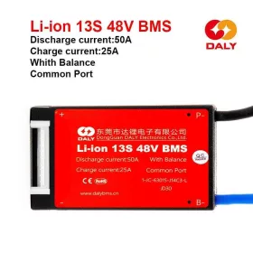 DALY 48V 60A 13S Battery BMS Protection Board with cable