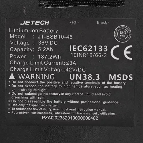 36V 5.2A/h akkumulátor