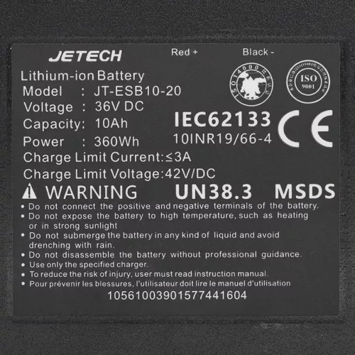 36V 10A/h akkumulátor