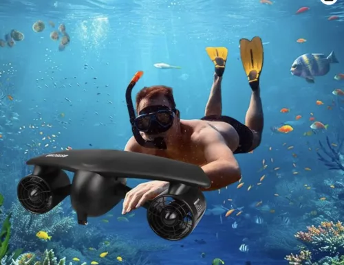 Mankeel W7 vízi robogó – 300W×2 motor, 1,6 m/s, 50 perces üzemidő, IPX7, 50 m mélységig, fekete